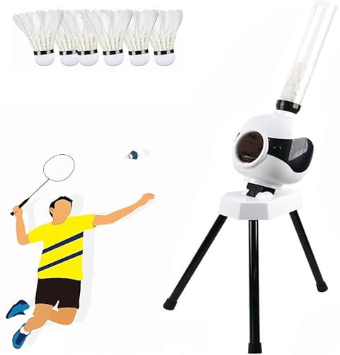 QYDZSHOP Automatische Badminton-Aufschlagmaschine, Federball-Abschussvorrichtung, Badminton-Roboter, Innen-/Außenmodus, integrierte Ballabschussvorrichtung für Gärten/Parks/Rasenflächen