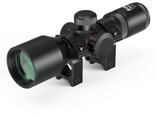 UUQ Kompaktes Zielfernrohr, 3–9 x 40, Rot/Grün, beleuchtetes Absehen, Parallaxenkorrektur und schneller Fokus, leicht und wasserabweisend, passend für 20-mm-Schienen