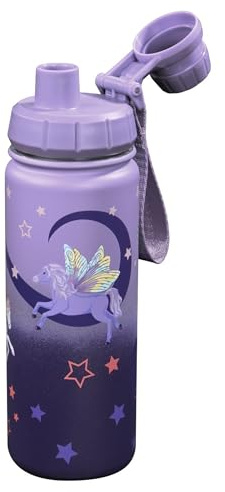 Step by Step Isolierte Edelstahl-Trinkflasche „Dreamy Pegasus“, lila, BPA-frei, für Schule, Kindergarten, warme und kohlensäurehaltige Getränke, für Mädchen, 0,5 Liter