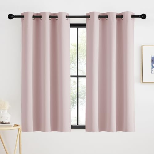 KGORGE Tende Corte Oscuranti Termiche con Anelli Tenda Rosa per Cucina e Salotto Curtains Cameretta Bambini per Interni 2 Pezzi L 90 x A 120 CM