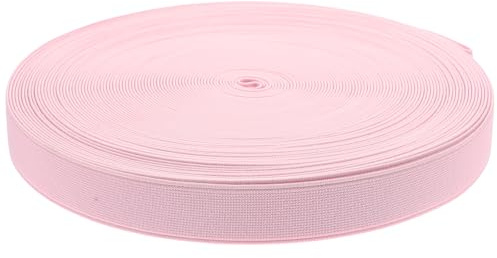 Healeved Polyester Dehnbares Nähband 25cm Breit Doppelseitig Geflochtenes Elastisches Gummiband in Pink 28m Rolle Flexibles Nähseil für Kleidung Gürtel Kinderbekleidung