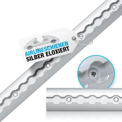 NTG 2 m Airlineschiene halbrunde Form aus Aluminum mit Bohrungen | Ladungssicherung für LKWs, Anhänger, Wohnmobile | eloxiert | 1975mm (Schnell fixiert und einsatzbereit)