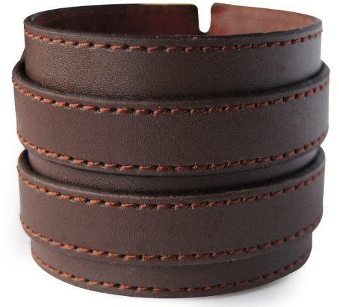 axy LAB1-13 LEDERARMBAND BREIT Serie! ECHT Leder Armband Leather Bracelet! Surferarmband Herren Schmuck (Braun/Brown)