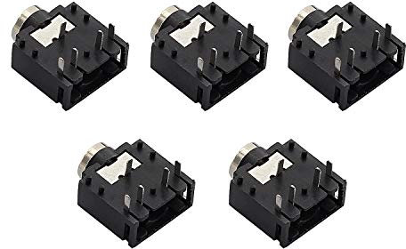 RuiLing 5pcs 3.5mm Stereo Audio Socket 5 Pin PCB Mount Female Earphone Jack Socket Connector PJ-307