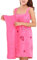 EBILUN Femmes Peignoir De Bain Serviette Wrap Doux Portable Eau Absorbant Serviette De Bain Jupe pour Sauna Spa Douche Rose