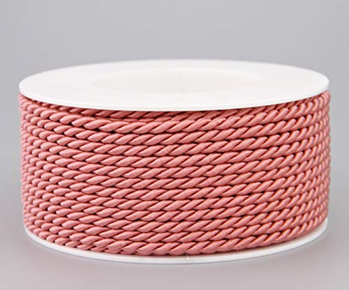25 m x 4 mm Kordel ALTROSA Rolle Deko Drehkordel mit Glanz Rosa Schnur gedreht Kordelband ohne Draht zum Dekorieren Basteln Annähen Dekokordel