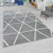 Paco Home Wohnzimmer Teppich Moderne Pastell Farben Skandinavischer Stil Rauten Muster, Grösse:240x320 cm, Farbe:Grau
