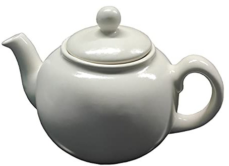Teiera classica artigianale in ceramica - Made in Italy - Colore Bianco Formato 4 Tazze