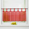 Delien Uni Scheibengardine Voile Bistrogardinen mit Schlaufen Küche Kurzstore Einfarbige Transparente Kurzgardine Cafe Stores Gardine Kurzer Vorhang BxH 145x60cm,Rot