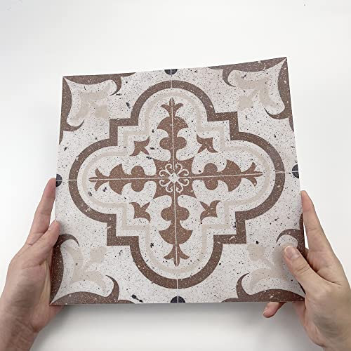 Alwayspon Adhesivo para azulejos de vinilo, impermeable, antideslizante, de PVC, autoadhesivo, 30 x 30 cm, color marrón cemento portugués