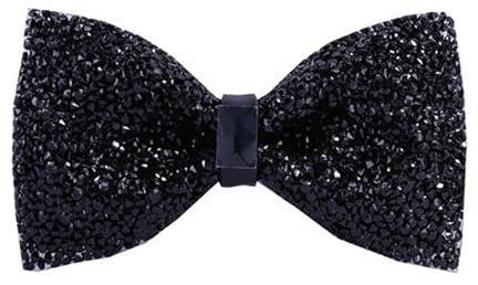 ACCFOD Rhinestone Bow Ties for Men Pre Tied Sequin Diamond Bowties with Adjustable Length - Party Banquet Wedding Bow Tie
