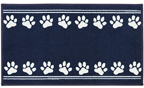 LSC Cat Dog Food Bowl Mat Feeding Mat for Pets Non Slip Good Absorbent Dirt Trapper with Waterproof Backing (Parade Paws, Size 40 x 70 cm)