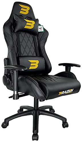 BraZen Venom Ergonomic PC Office Computer Adult Gaming Chair for Adults PC Office Computer Adults Gaming Chairs for Adult Gamers Chairs Video Game Gamer Ergonomic - Black