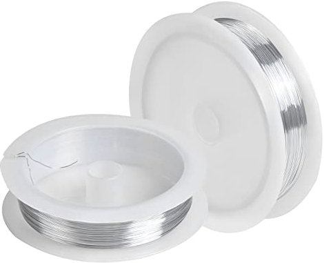 Schmuck Perlendraht 2 Rollen Kupferdraht Schmuckdraht für Basteln Schmuckherstellung, Anlaufbeständiger Kupferdrahtrolle Schmuck Faden, für Schmuckherstellung Basteln, 0.3 mm x 50 m