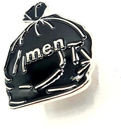 Men Are Trash schwarzer Mülltonnenbeutel aus Metall und Emaille, Metall