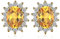 JewelryPalace Prinzessin Diana Kate Middleton 1.1ct Echt Citrin Ohrstecker Silber 925 Damen, Gelber Schmuck Set,Ohrringe Silber Edelstein Mädchen, Ohrstecker Silber mit Stein Frauen Geschenk Vergoldet