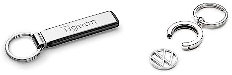 Volkswagen VW Metall Schlüsselanhänger Tiguan Key Ring Kollektion & 000087010BT Schlüsselanhänger Pfandchip Einkaufswagenchip Keyring Anhänger, mit neuem VW Logo