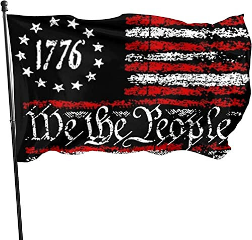 Hrippy Jour De L'indépendance 1776 Vintage USA Flag 1pcs 4 Juillet Banner De Drapeaux Américains Patriotiques pour Décorations De Maison