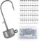 Goture 50 Stück Angelhakenset Jigköpfe 14g, Ned Rig Jigs, Scharfen Jighaken Set für Gummifische, Jighead, Gummifische Angeln Jighaken, Karpfen Bleikopf Angelhaken Offset Haken, Jigkopf Haken