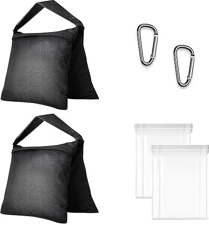 EMART Heavy Duty Sandbag,Weight Bags Photo Studio Saddlebag Design for Photography Stand Light Tripod, Outdoor Patio, Sports, Photo Sets, Film Sets, Live Productions-(Black-2 Packs)
