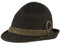 Breiter Original Herren Trachtenhut Filzhut Wanderhut Spitzkopf 100% Wolle, schmaler Krempe & Wollkordel Schwarz 56