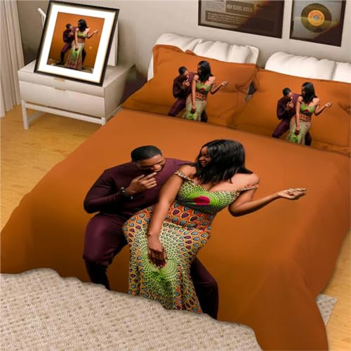 REEG Personalisierter Bettbezug für Erwachsene, maßgeschneidertes Bettwäsche-Set mit Ihrem eigenen Foto, individuelles Bettwäsche-Set, 3-teilig, Doppelbettbezug, Bild hinzufügen (135 x 200 cm)