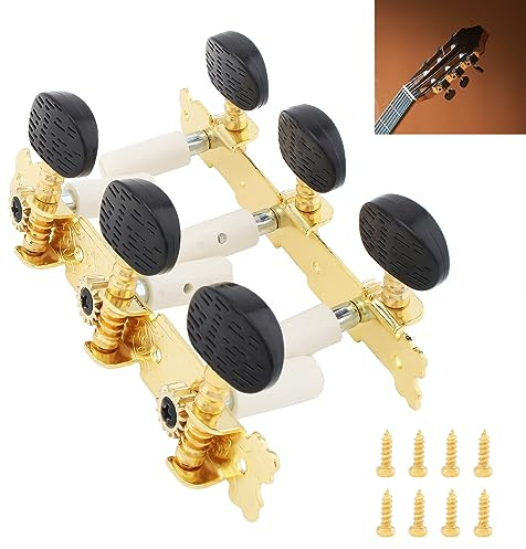 MuzcYM 1 Paire de Chevilles de réglage de Guitare Classique Gauche Droite 3L 3R, clés de réglage de têtes de Machine
