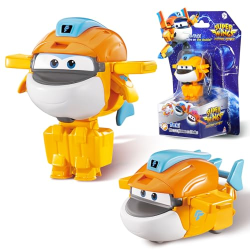 Super Wing Transformations-Flugzeug Supercharged Taki, ca. 5,08 cm große Spiel-Figur für Kinder, Spielzeug-Flugzeug und Roboterfigur für 3+ Jahre Alten Jungen Mädchen, Orange