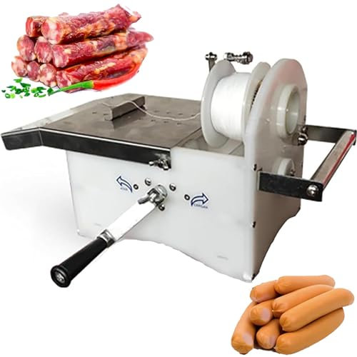 DPQYJPP 0–45 mm manuelle Wurstbindemaschine, Wurstschneidemaschine mit Einstellbarer Festigkeit und Länge, hohe Leistung von 50 Knoten/min, kein Auslaufen und einfach effizient