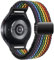 Geflochtenes Armband Kompatibel mit Samsung Galaxy Watch 7 6 5 4 40mm 44mm/6 Classic 43mm 47mm/5 Pro 45mm No Gap Armband mit Magnet für Damen Herren(Schwarz Regenbogen)