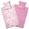 Aminata kids Bettwäsche 135x200 Sterne rosa Baumwolle Stern-Motiv, Reißverschluss weich & atmungsaktiv, Sommer-Bettwäsche-Set Damen Mädchen - Wendebettwäsche rosa pink