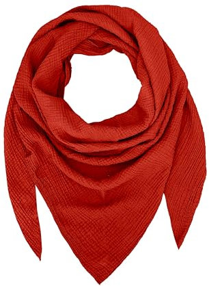 TMK Weiches und leichtes Unisex-Dreieckstuch aus 100% Baumwolle cod.9485 (Einzigartige Farbe, Rot)