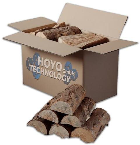 Premium Kaminholz 30 kg aus Kiefer - 25 cm Scheite - Ideal für Kamin, Grill, Ofen & Feuerstelle - Trockenes Brennholz