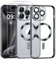 Phoona Cover Placcatura per iPhone 15 Pro 6,1 Pollici, Obiettivo per Fotocamera Protezione Completa e 2 × vetro temperato, Compatibile con MagSafe Ricarica Wireless, Protezione Militare, Nero