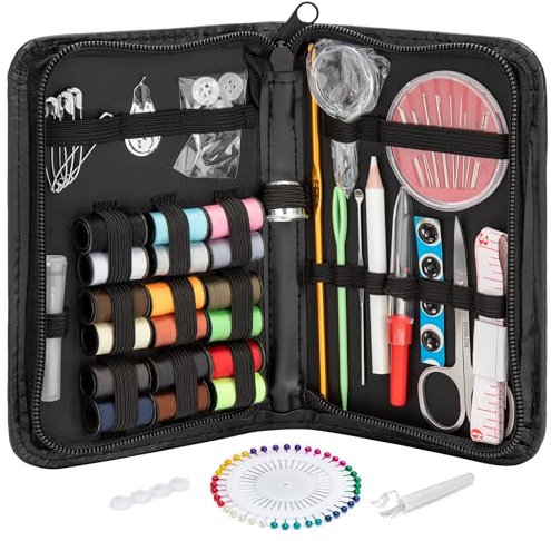 KEYHOT Nähset Grundausstattung, Reisenähset Nadel und Faden Set, Reise Nähzeug Set Kleines Sewing Kit mit Inhalt für unterwegs Hochwertig Anfänger mit Knöpfen(58PCS)