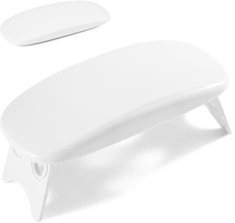 Huakaile Arm Rest for Nails Tech White, Foldable Manicure Hand Rest Stand Holder, Professional Nail Art Hand Pillow for Clients Table Desk Station Salon Supplies Accessories