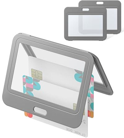 Uniclife Porte Badges avec Fenêtre Double Face en Plastique Rigide Horizontal Pochette Protectrice Cartes de Gris, Cartes de Crédit, Cartes de Proximité, Permis Conduire et Laissez-Passer, 3 Paquets
