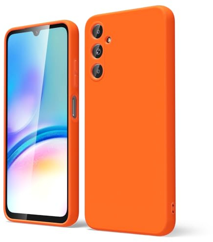 oakxco Coque Silicone pour Samsung Galaxy A05S, Étui Ultra Fine Souple Gel Caoutchouc Anti-Chocs Housse Toucher Soyeux, Slim Esthétique Protection Cover, Orange Fluo