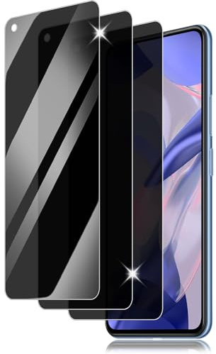 Vsjnk Privacidad Protector de Pantalla Compatible Con Xiaomi Mi 11 Lite/11 Lite 5G NE Screen Protector,3 Piezas Cristal Templado 9H Dureza Fácil de Limpiar Sin Burbujas