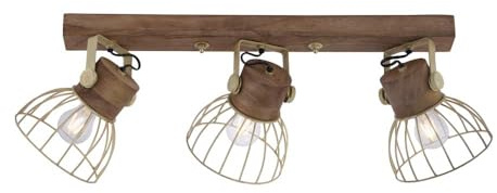Just Light 3-Bulb Wall Light / Ceiling Light / Matt Brass / Length 76 cm