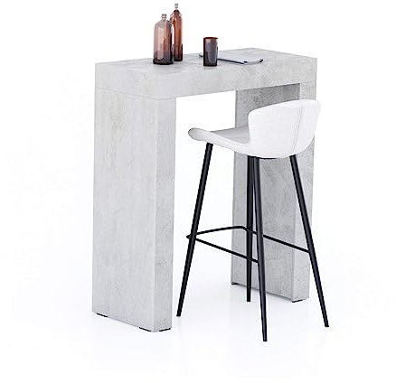 Moderner Hochtisch 90x40 grau Betonoptik Premium Qualität Made in Italy