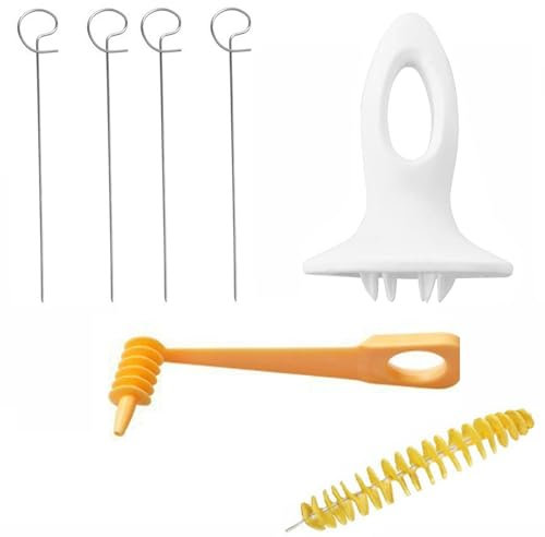 1 Set Potato Spiral Cutter, Spiral Cutter, Vegetable Spiralizer, Cutter Spiral for Potato Tower BBQ Party, for Slicing of Vegetable and Fruit Manual Spiral, Kitchen Accessories Tools