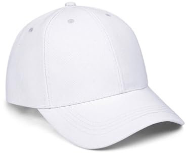 TPZORJX 1 Stück Basecap Unisex, Freizeit Baseball Cap Herren und Damen, Sonnenschutz Baseballkappe Einstellbare Kappe mit Schirm, für Outdoor Running Tennis Golf Reisen - Weiß