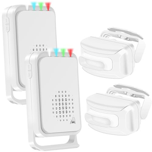 NineLeaf Shop Door Entry Chime,Door Sensor Chime,Motion Sensor Doorbell for Business Store Entry,Anti-theft, 36 Ringtones 5 Welcome Rings Suitable for Domestic and Commercial Premises,2PK