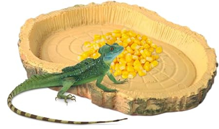 Gecko Futterleiste | Flacher und Flacher Reptiliennapf – tragbare Wasserschalen, lustiges Haustierzubehör für Bartagamen, Eidechsen