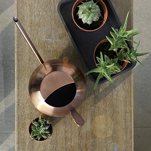 1000 ML Bonsai Watemetall Giesskanne Doré Canette Décorative en Cuivre coloré Saupoudrer Pot Bouche Col de Cygne Bec Intérieur Extérieur Plantes de Jardin Outil (Bronze)