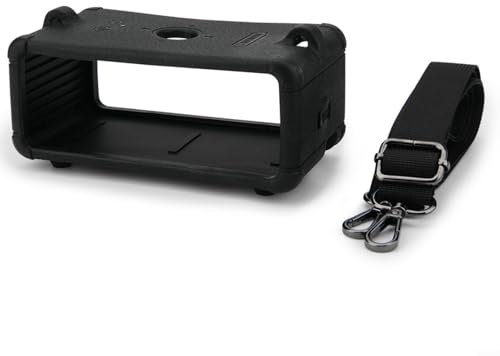 ARMYJY Silicone Cover Case, With Handle Shoulder Strap For Marshall Emberton III Speaker For Outdoor Adventures Beach Trips (Is black)