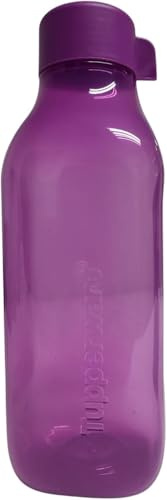 Tupperware to Go Eco Tapa giratoria de 1,0 litros EcoEasy para agua carbónica 1000 ml (rectángulo púrpura)