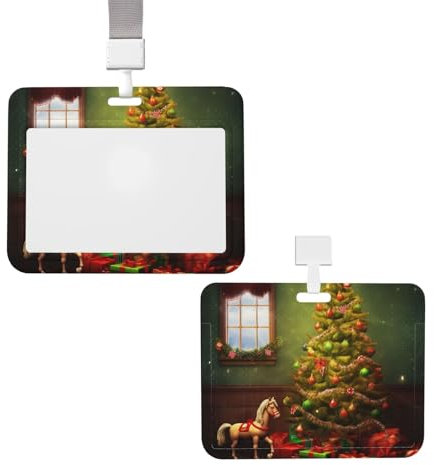 Porte-badge en forme de sapin de Noël avec cordon - En plastique imperméable - Transparent - Pour homme et femme - Pour enseignants, infirmiers, médecins