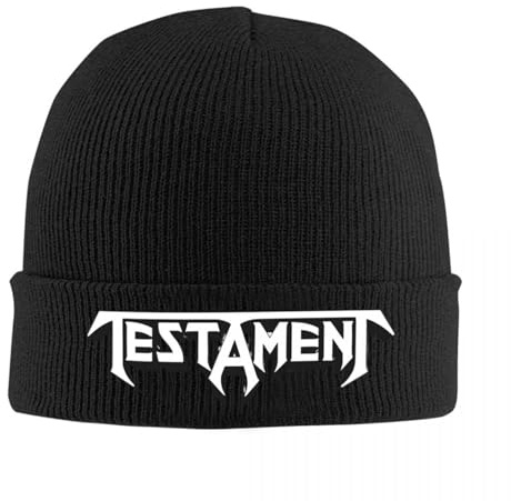 GZMQMOKD Herren Baseballmütze Testament Band Beanie Hut Für Männer Frauen Heavy Metal Band Winter Warme Strickmütze Kappe Geschenk